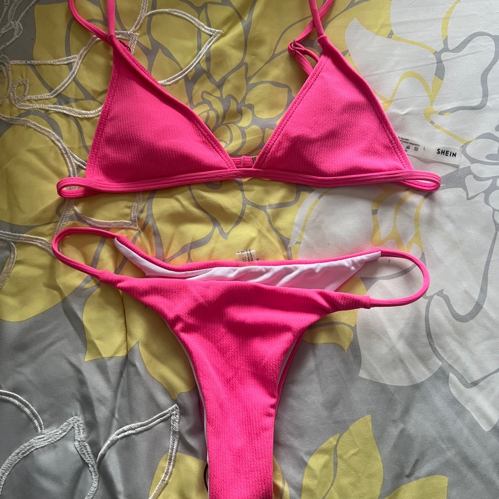 SHEIN Hot Pink Bikini Set